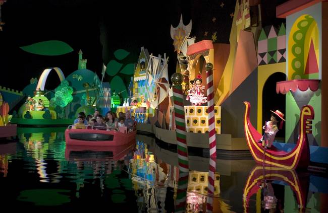 In 1999, the classic "It's A Small World" ride in Disneyland had to be evacuated for an undisclosed reason. Just before leaving the park a mother snapped a couple of pictures to finish off the roll. When the pictures were developed, one showed the blurry image of a limp child hanging from the ceiling.