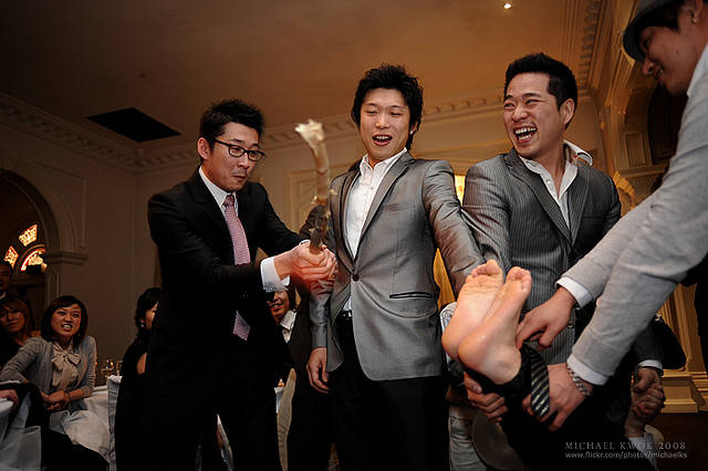 6.) Beating the groom’s feet: Korea