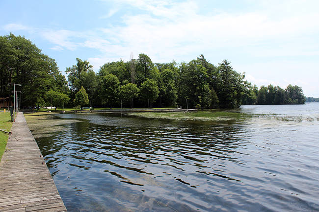 The resort has plenty of space on the lake, as well as a number of docks. Visitors used the lake for over a century for boating, fishing, and swimming.