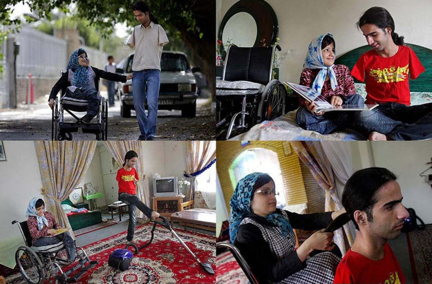 11. These photos of Ahmad and Fatima, a young married couple who, despite Ahmad having no arms and Fatima having no legs, take care of each other: