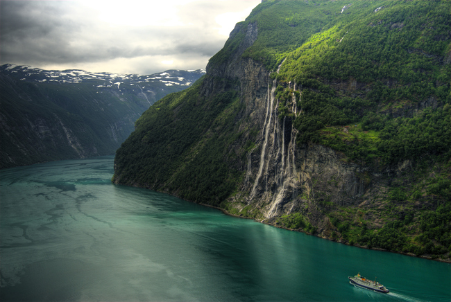 Seven Sisters Waterfall, Geirangerfjorden, Norway.