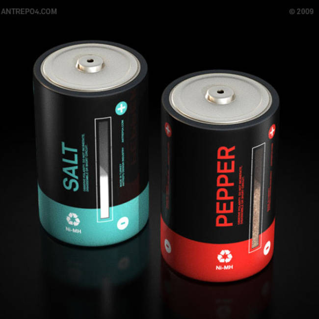 D-Cell Battery Salt & Pepper Shakers