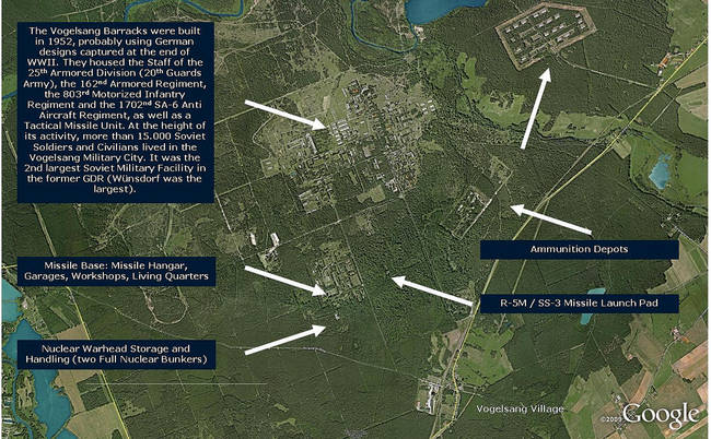 The base was home to 15,000 soldiers and civilians. On the property, there were 550 buildings that held tanks, anti-aircraft missiles, tactical missiles, and nuclear missiles.