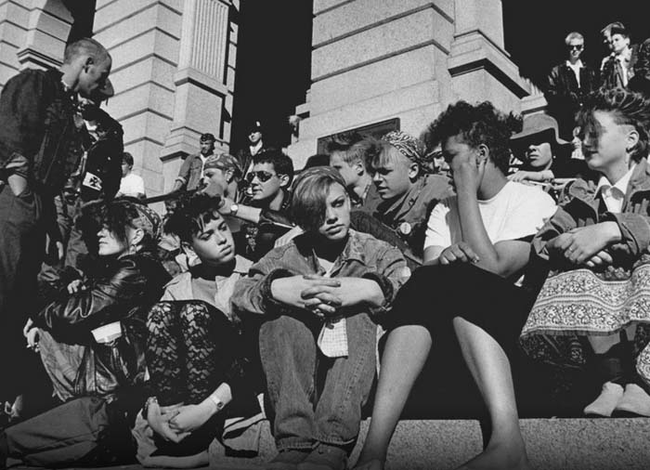 20.) Punks in Denver silently protesting abuse from the city's police force in 1985.