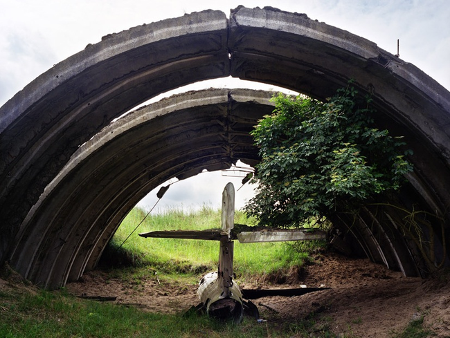 7.) The leftovers at a Soviet Air Force bombing range in Germany.