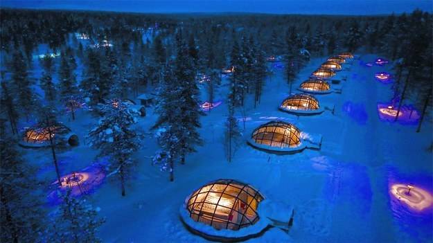 3.) The Kakslauttanen Arctic Resort in Saarlselka, Finland