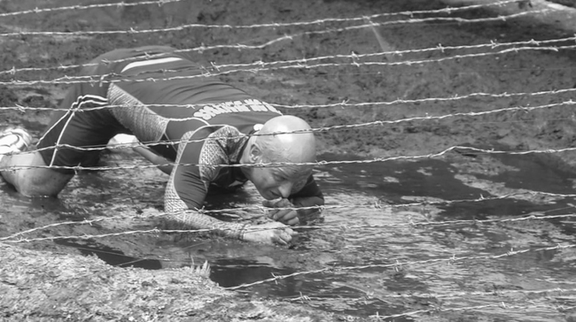 But that didn't stop him from completing the grueling Tough Mudder obstacle event.