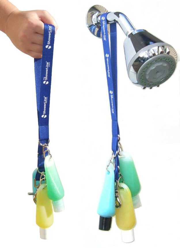 22.) Lanyard Shower Caddy