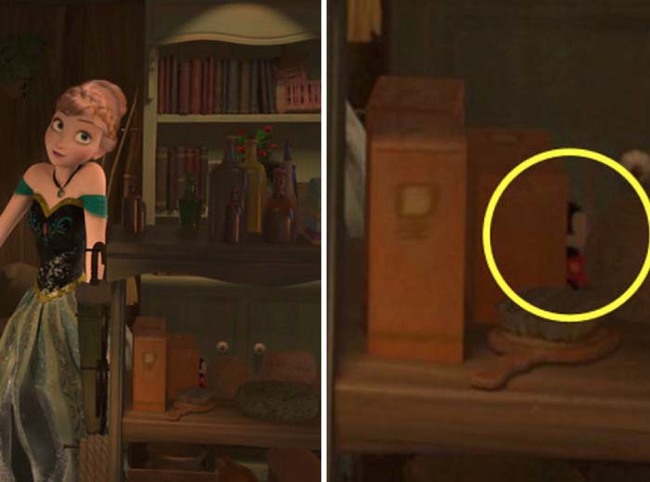 7.) A little Mickey Mouse doll also appears in Frozen.