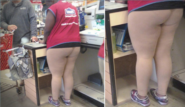 14. Well, she is working the checkout counter.