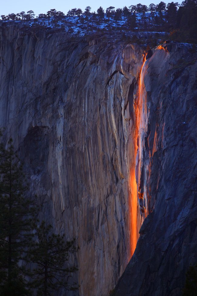 Horsetail Falls, Yosemite National Park, California.