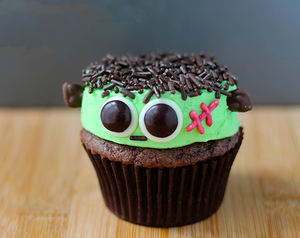 17.) Frankenstein Cupcakes