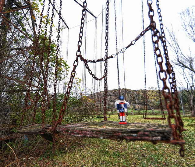 Nope! Death! A little girl was killed when a truck backed up and entered the circle of swinging children.