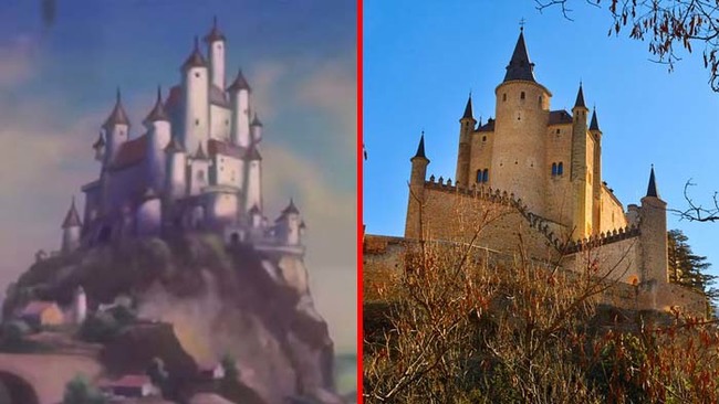 3.) The Queen's castle in Snow White was inspired by Segovia Castle.