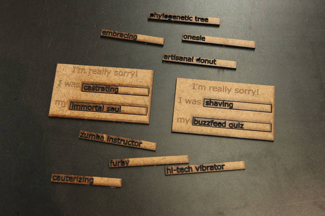 Laser-Cut Excuse Generator