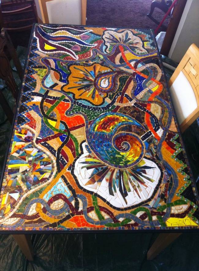 Pretty awesome. The range of colors and patterns in the mosaic are incredible. But she wasn't finished yet.