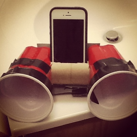 6.) Save on speakers by using the cheap solo cups you got for the party anyway.
