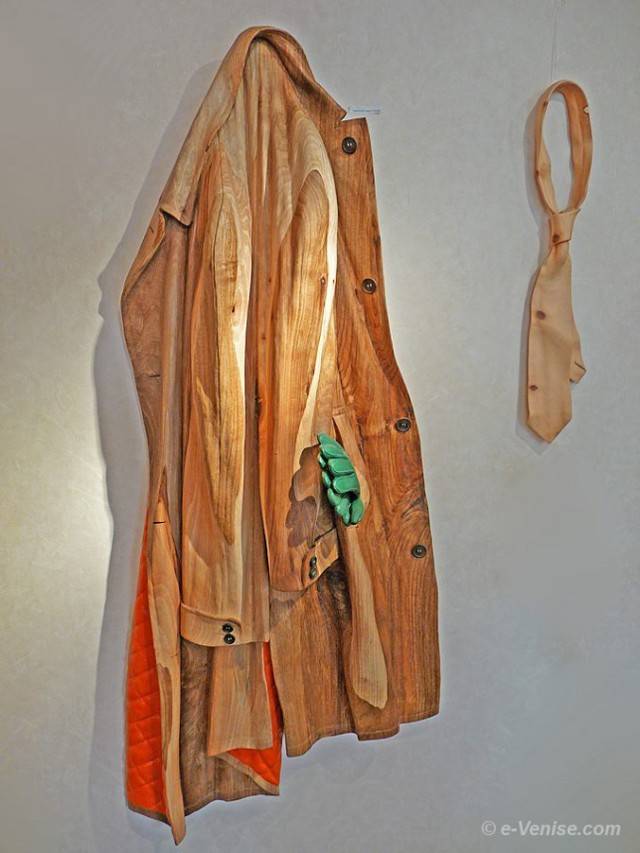 Wooden Jacket and Tie.