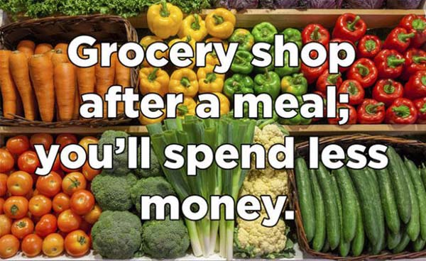 3.) Shopping hungry is a bad idea.