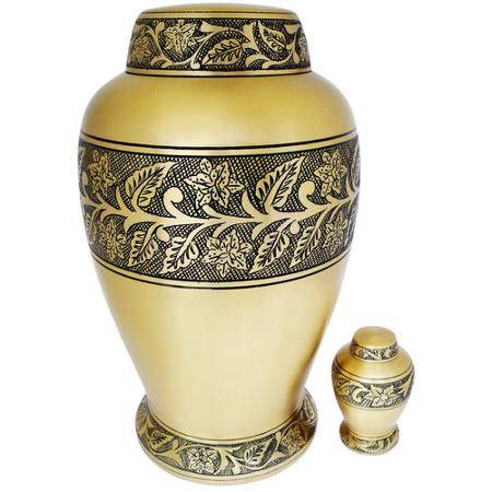 "Soulful Peace Brass" Urn, $95.74.