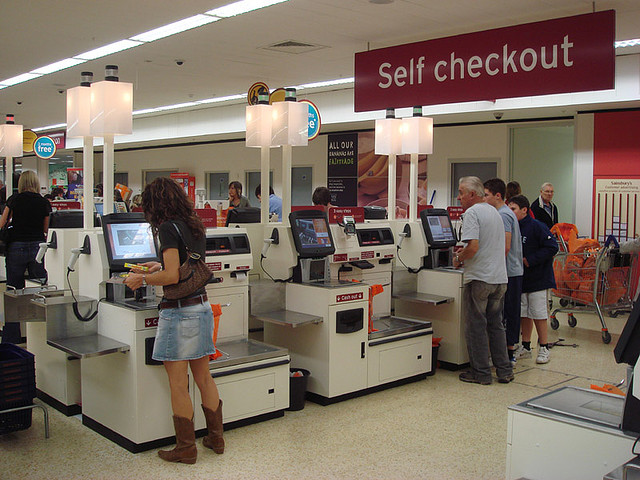 10.) Supermarket Self-Checkout Registers - Where food and money germs meet. Yikes!