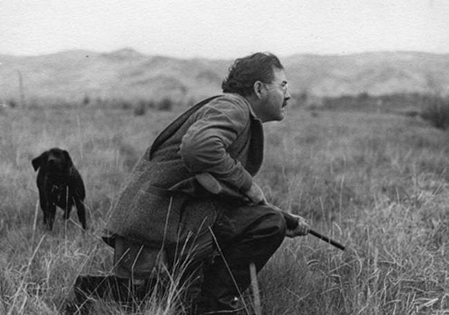 12.) Ernest Hemingway in Idaho on a duck hunt in 1941.