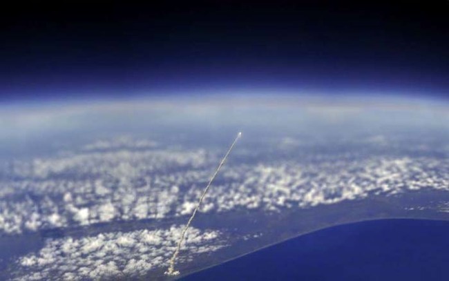 30.) The space shuttle Atlantis seen by the International Space Station.