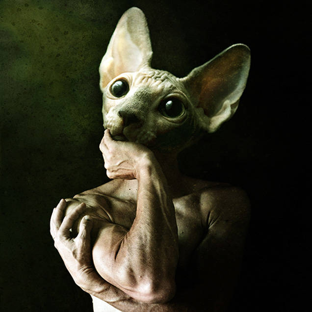 Here's another more contemplative animal-humanoid. Very thoughtful, yet still scary.