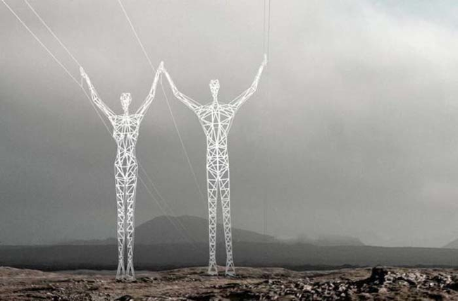 Human power lines.