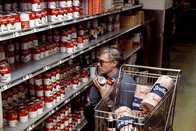 16.) Andy Warhol buying Campbell's Soup.