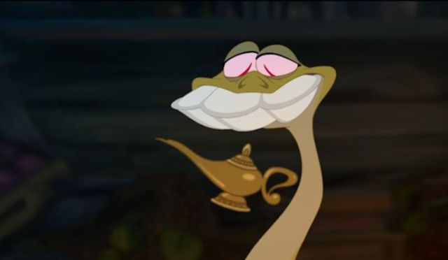 The Princess and the Frog - While Mama Odie sings “Dig a Little Deeper,” she throws around a few items, one of which is Genie’s Magic Lamp from Aladdin.