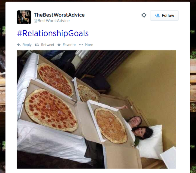 9.) Breakfast in bed should be a surprise, and be pizza.