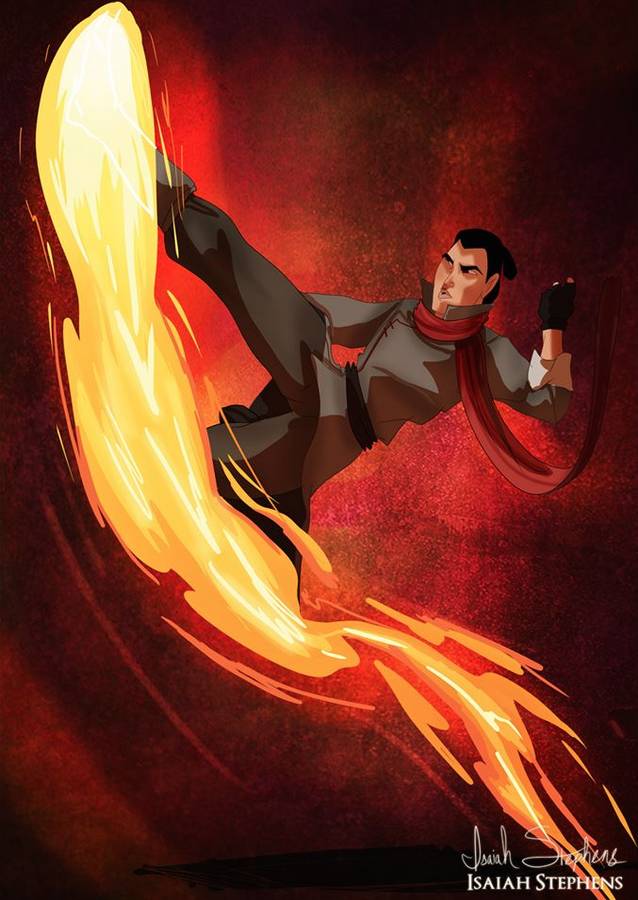 Li Shang (from <i>Mulan) as Mako (from <i>Legend of Korra</i>)