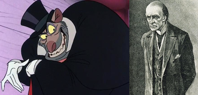 25.) Professor Ratigan was based on Professor James Moriarty (from Sherlock Holmes).