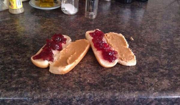 11.) When you don't have normal bread, the struggle is real.