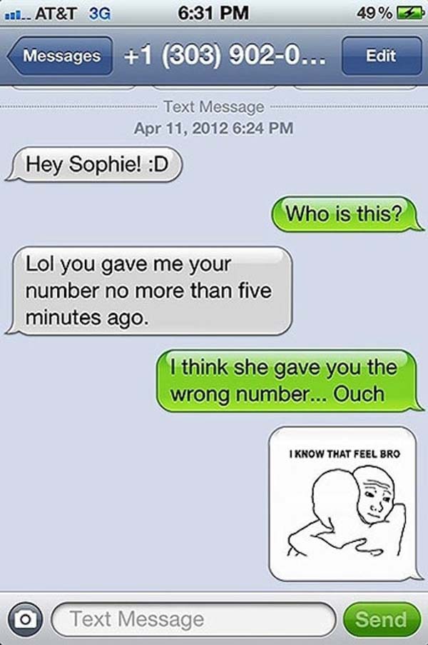 2.) Sophie just burned you, bro.