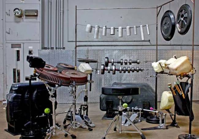 19.) This amazing drum set is made out of various car parts.