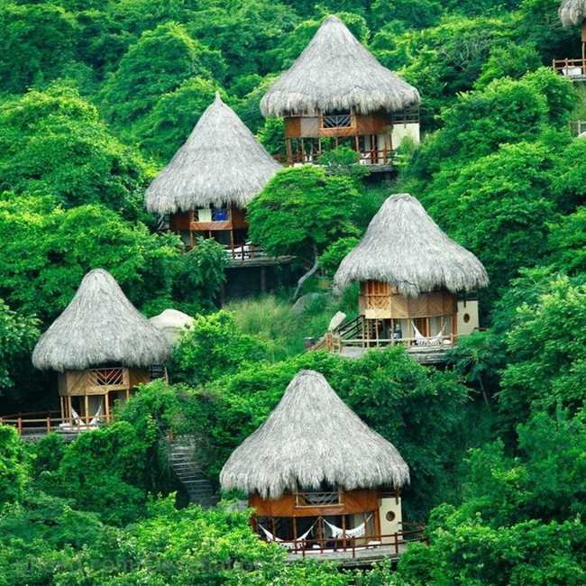 10.) Hang out in the huts on the hill.