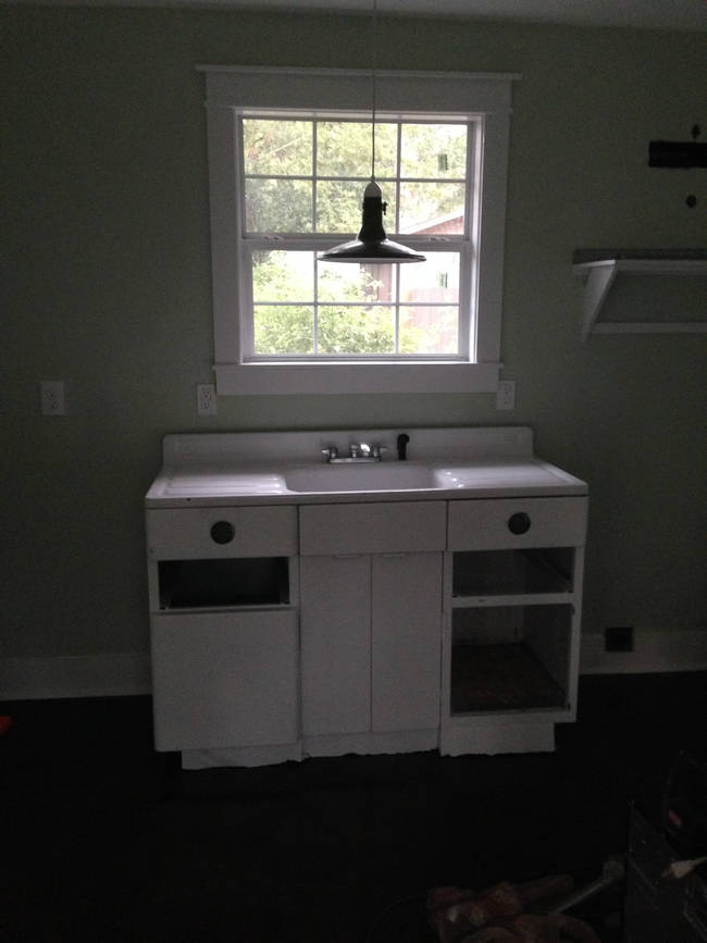 The kitchen sink freshly painted.