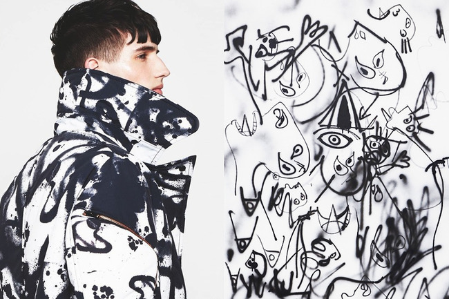 Tim Coppens Fall 2013 campaign by Jason Kim / From Le Cri III by Anne-Lise Coste, spray-painted acrylics