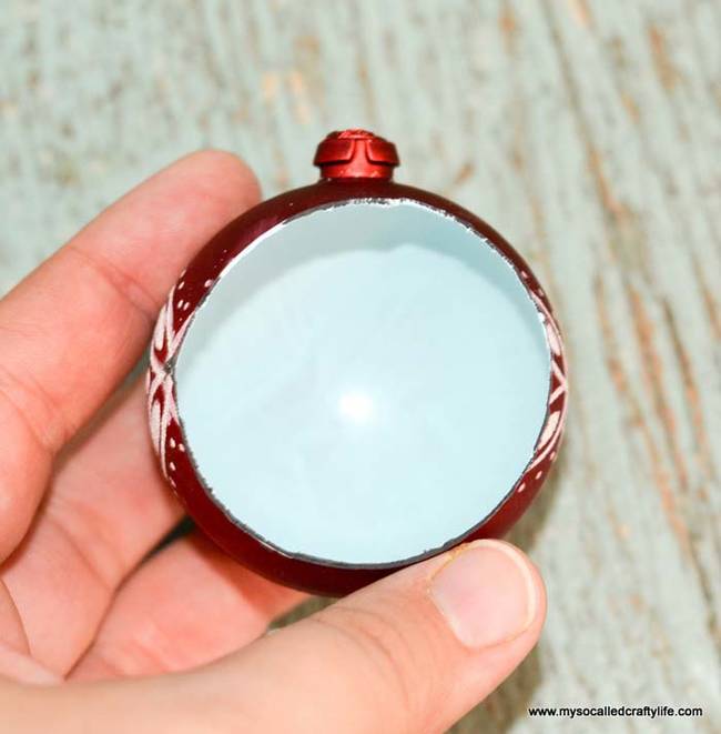 Paint the inside of your ornament a light blue color.