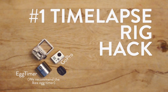 Mount the GoPro on an egg timer, set the timer, create a gorgeous timelapse!