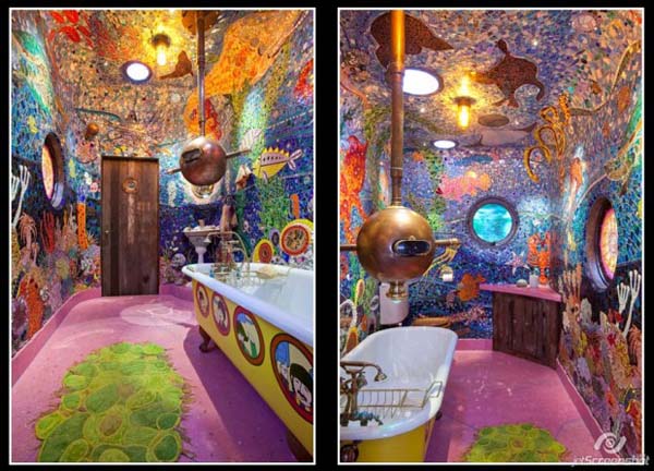 5.) Get trippy with this Yellow Submarine bathroom.