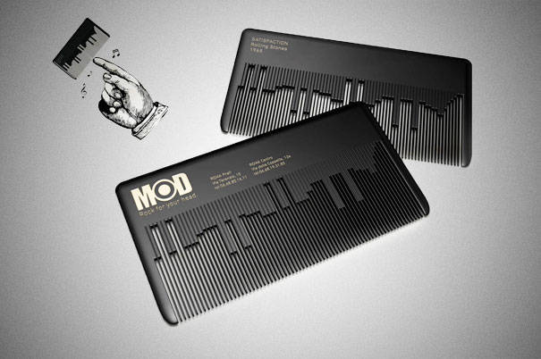 Play a tune with your business card, because this one doubles as an instrument.