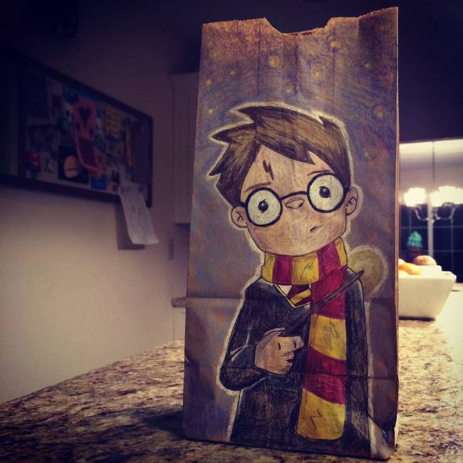 A great depiction of Harry Potter, lightning scar and all.