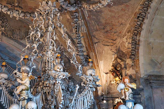 Supposedly, the chandelier uses at least one of every human bone.