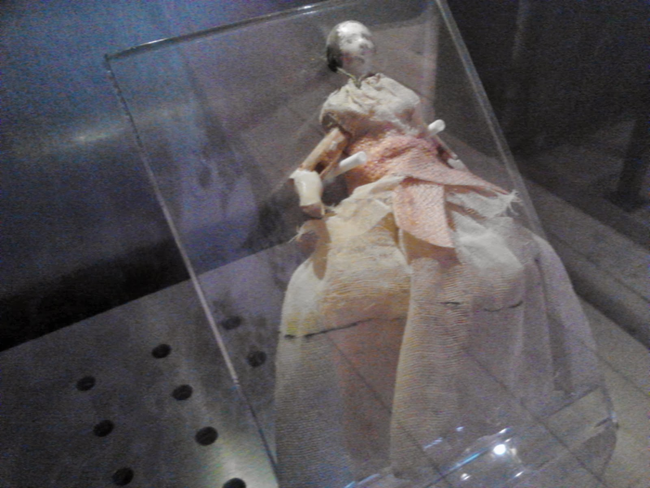2.) This is the doll of one of the youngest members of the Donner Party. Patty Reed was asked to get rid of her possessions when the infamous group was lost in the western snows (and eventually turned to cannibalism), but she managed to hide this doll in her dress. It survived the journey along with Patty Reed. Unfortunately the same can't be said of some of Patty's cohort.
