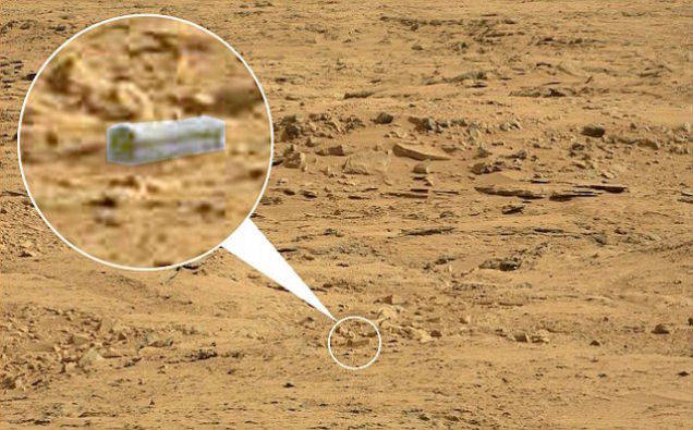 People insist that this is a coffin, but no human has ever died on Mars (or even lived on Mars) so this is most likely a rock.