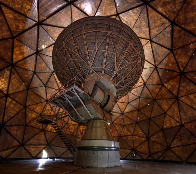 Inside the radar dome