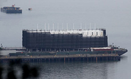 Google built these creepy barges on the San Francisco bay.  They say they are possibly going to be used for "interactive learning centers", but they didn't say much more.